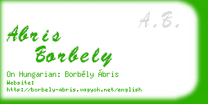 abris borbely business card