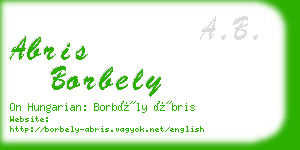 abris borbely business card